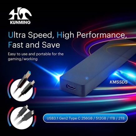 KMSSDS - External M.2 NVMe SSD Hard Disk Ultra Speed, High Performance, Fast and Save