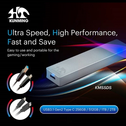 KMSSDS - External M.2 NVMe SSD Hard Disk Ultra Speed, High Performance, Fast and Save