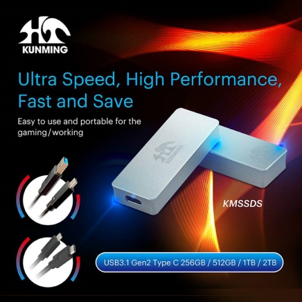KMSSDS - External M.2 NVMe SSD Hard Disk Ultra Speed, High Performance, Fast and Save