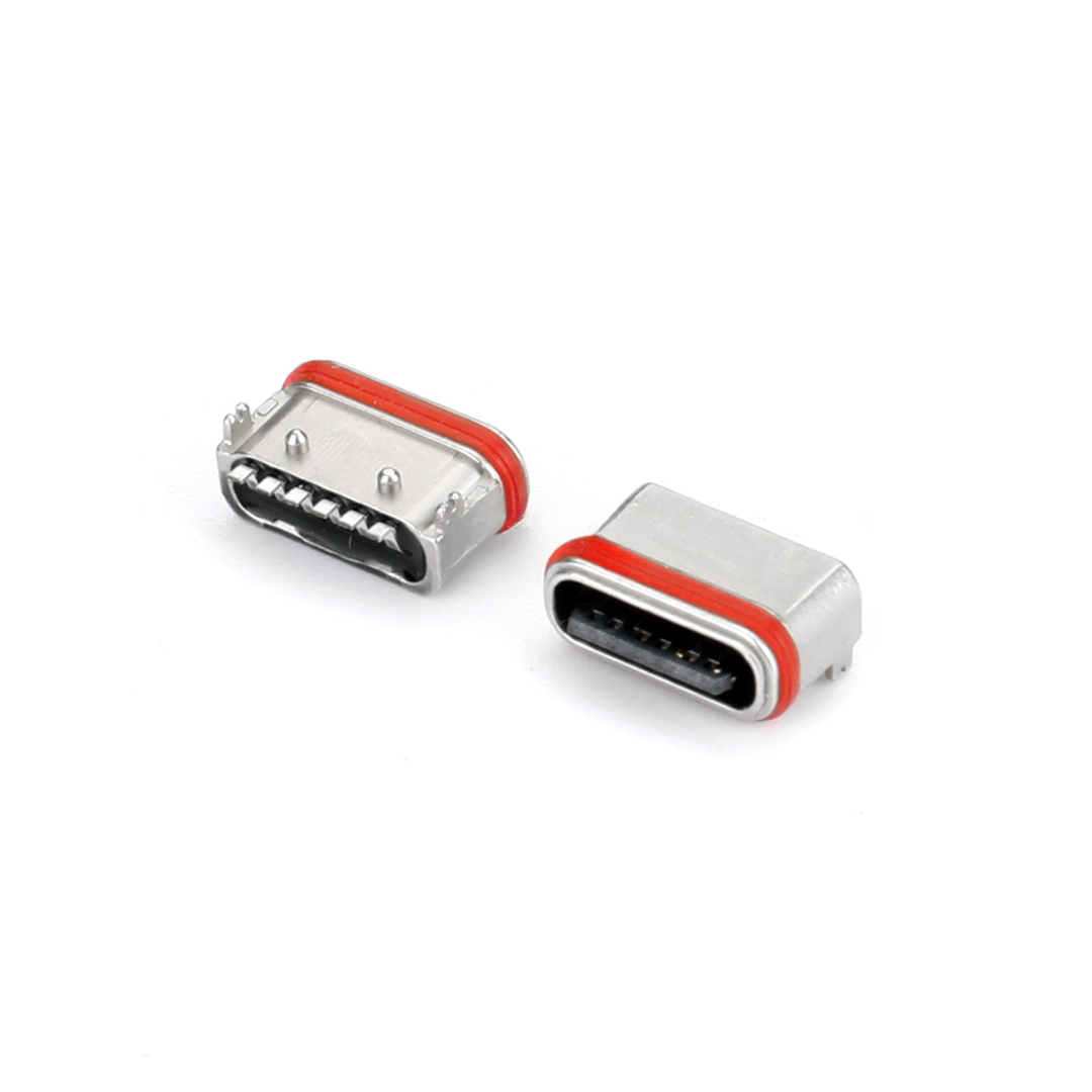 USB Type C Female Connector,Waterproof Female,6P