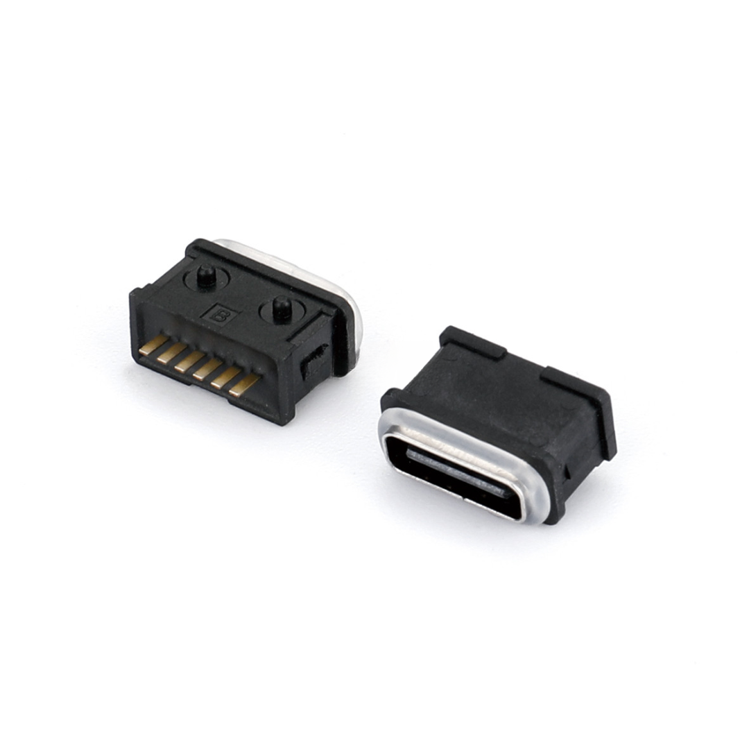 KMUCW06012H USB Type C Female Connector,Waterproof Female,6P